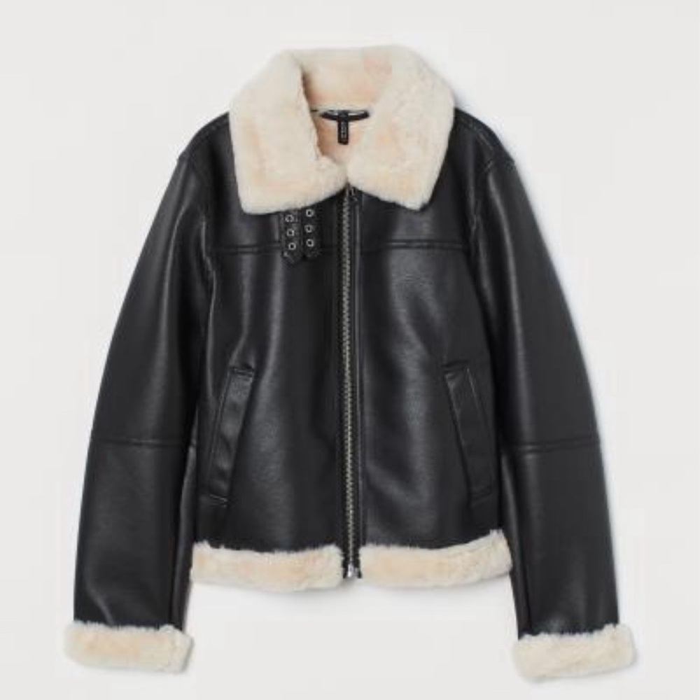 Faux fur lined jacket medium